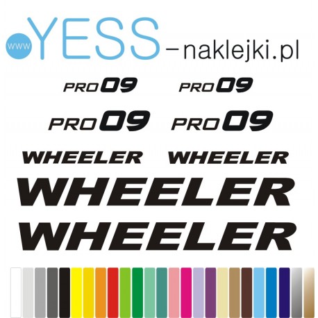 WHEELER PRO 09  naklejki zastępcze na rower damski, rower męski, gravel, górski, mtb, szosowy, trekkingowy - YESS Naklejki