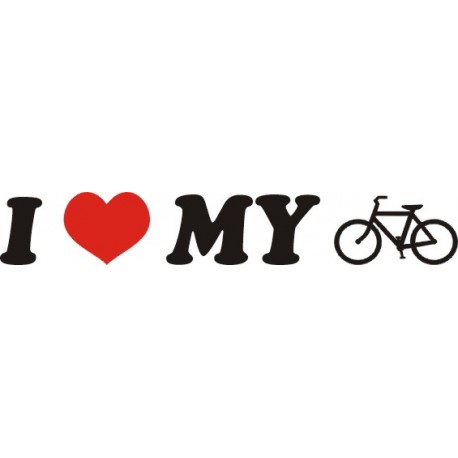 I love my bike I like my bike kocham rower Naklejka Hobby YESS Naklejki