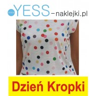 Dzień Kropki kolorowe naklejki kropki na koszulke t-shirt dla chłopca  YESS Naklejki