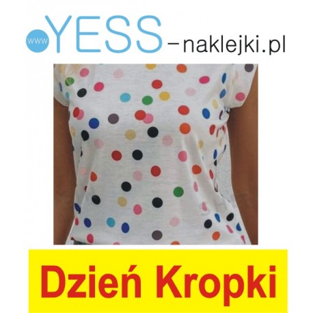 Dzień Kropki kolorowe naklejki kropki na koszulke t-shirt dla chłopca  YESS Naklejki