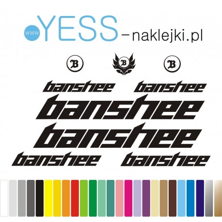 BANSHEE naklejki zastępcze na rower damski, męski, gravel, górski, mtb, szosowy, trekkingowy, miejski - YESS Naklejki