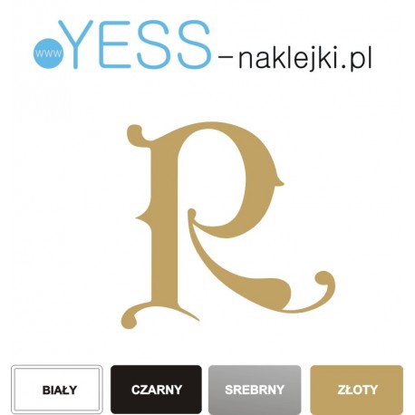 B.C.Rich  “R” Headstock Decal naklejka na gitarę, naklejki na gitarę, naklejki na główkę gitary - Sklep YESS Naklejki