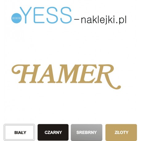 HAMER LOGO GITARA naklejki na gryf, naklejki na gitarę, naklejki na główkę gitary - YESS Naklejki