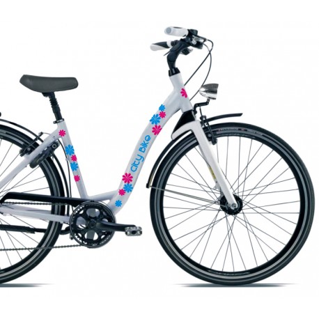CITYBIKE KWIATKI na rower miejski damski holender  - YESS Naklejki