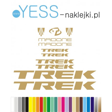 TREK MADONE  złote naklejki na rower gravel, górski, mtb, szosowy, crossowy, trekkingowy, elektryczny, mtb, YESS Naklejki