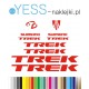 TREK SHIMANO czerwone naklejki na rower gravel, górski, mtb, szosowy, crossowy, trekkingowy, elektryczny, mtb, YESS Naklejki