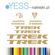 TREK SHIMANO złote naklejki na rower gravel, górski, mtb, szosowy, crossowy, trekkingowy, elektryczny, mtb, YESS Naklejki