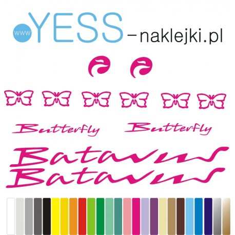 BATAVUS BUTTERFLY naklejki zastępcze na rower damski, męski, gravel, górski, mtb, szosowy, trekkingowy, miejski - YESS Naklejki