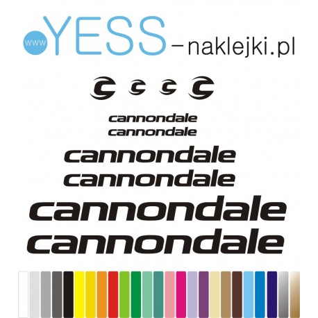 CANNONDALE naklejki zastępcze na rower damski, męski, gravel, górski, mtb, szosowy, trekkingowy, miejski - YESS Naklejki