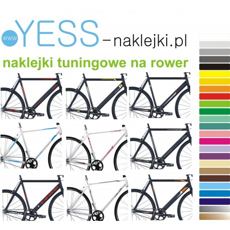 dodatkowe  tuningowe naklejki zastępcze na rower męski, crossowy, gravel, górski, mtb, szosowy, trekkingowy,  mtb, YESS Naklejki