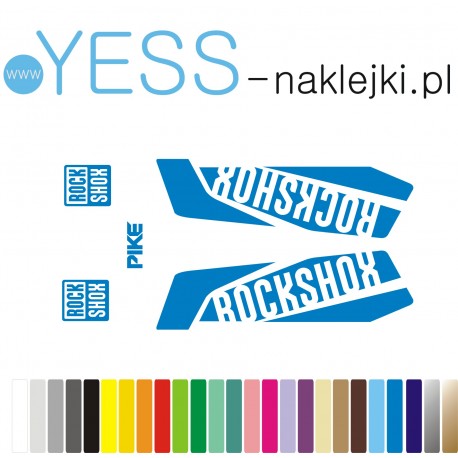 PIKE ROCK SHOX niebieskie naklejki  zastępcze na amortyzator widelec  YESS Naklejki