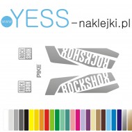 PIKE ROCK SHOX srebrne naklejki  zastępcze na amortyzator widelec  YESS Naklejki