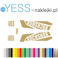 PIKE ROCK SHOX złote naklejki  zastępcze na amortyzator widelec  YESS Naklejki