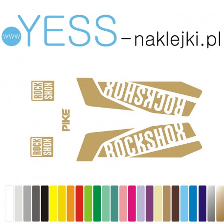 PIKE ROCK SHOX złote naklejki  zastępcze na amortyzator widelec  YESS Naklejki