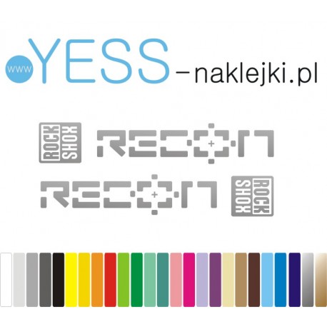 RECON  ROCK SHOX naklejki zamienniki na amortyzator widelec  YESS Naklejki