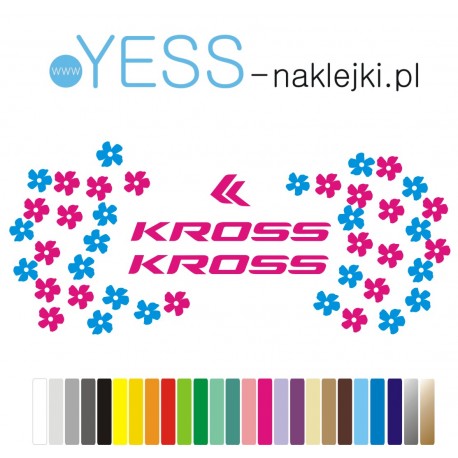 KROSS KWIATKI KROSS KWIATKI naklejki na rower dziecięcy damski miejski - YESS Naklejki