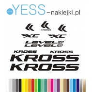KROSS  LEVEL A9 naklejki zastępcze rower damski, rower męski, gravel, górski, mtb, szosowy, trekkingowy, miejski - YESS Naklejki