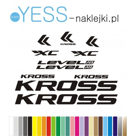 KROSS  LEVEL A9 naklejki zastępcze rower damski, rower męski, gravel, górski, mtb, szosowy, trekkingowy, miejski - YESS Naklejki