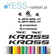 KROSS  LEVEL A4 naklejki zastępcze rower damski, rower męski, gravel, górski, mtb, szosowy, trekkingowy, miejski - YESS Naklejki