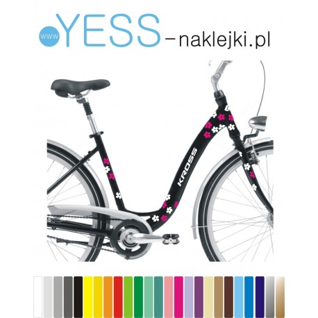 KROSS KWIATKI KROSS KWIATKI naklejki na rower dziecięcy damski miejski - YESS Naklejki