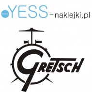 Gretsch Bass Drum Head WH naklejka, Gretsch logo naklejka na naciąg, Gretsch  perkusja, Gretsch bęben - YESS Naklejki
