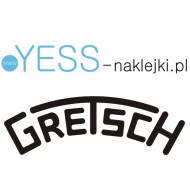 Gretsch Bass Drum Head WH  logo naklejka na naciąg perkusja bęben - YESS Naklejki