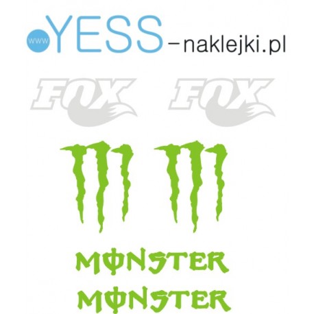 FOX LOGO Monster Energy naklejki tuningowe na motocykl skuter, samochód , quad, kask, owiewka, rower, TUNING Motoryzacja - YESS 