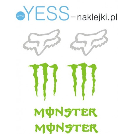 FOX LOGO Monster Energy naklejki tuningowe na motocykl skuter, samochód , quad, kask, owiewka, rower, TUNING Motoryzacja - YESS 