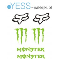 FOX LOGO Monster Energy naklejki tuningowe na motocykl skuter, samochód , quad, kask, owiewka, rower, TUNING Motoryzacja - YESS 
