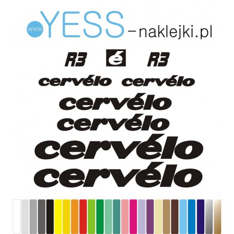 CERVELO R3 naklejki zastępcze na rower męski, gravel, górski, mtb, szosowy, trekkingowy, crossowy   -  YESS NaklejkI
