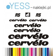 CERVELO R5 naklejki zastępcze na rower damskIi, męski, gravel, górski, mtb, szosowy, trekkingowy, crossowy  -  YESS NaklejkI
