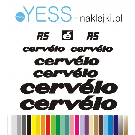 CERVELO R5 naklejki zastępcze na rower damskIi, męski, gravel, górski, mtb, szosowy, trekkingowy, crossowy  -  YESS NaklejkI