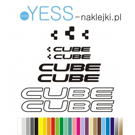 CUBE  naklejki zastępcze na rower  rower męski, gravel, górski, mtb, szosowy, trekkingowy, crossowy, miejski - YESS Naklejki