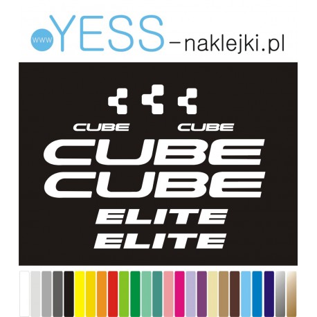 CUBE ELITE  naklejki zastępcze na rower damski, męski, gravel, górski, mtb, szosowy, trekkingowy, miejski - YESS Naklejki