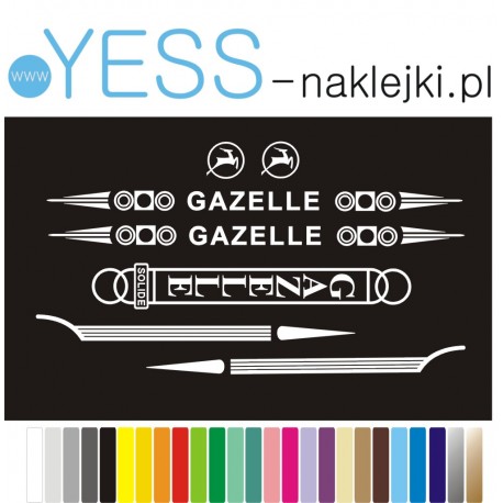 Gazelle  SOLIDE Gazelle naklejki zastępcze na rower damski, damka, rower męski, rower holender, rower amsterdam, rower miejski -