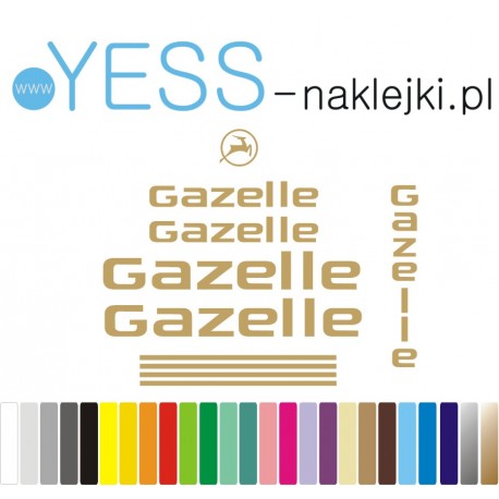 Gazelle naklejki zastępcze na rower damski, damka, rower męski, rower holender, rower amsterdam, rower miejski - YESS Naklejki