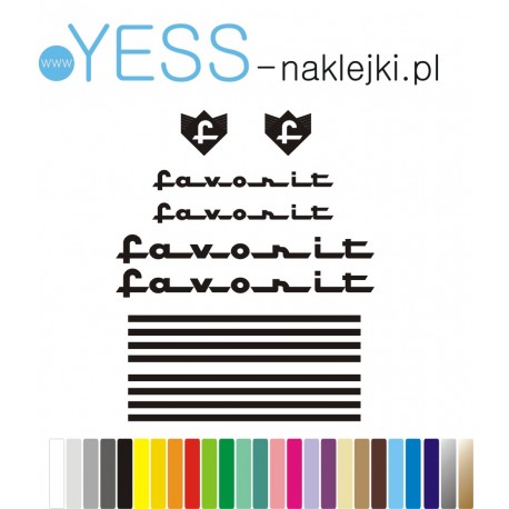 FAVORIT naklejki zastępcze na rower damski, rower męski, gravel, górski, mtb, szosowy, trekkingowy, miejski  YESS Naklejki