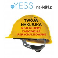 TWOJA Naklejka BHP na żółty  kask hełm ochronny budowlany roboczy  YESS Naklejki