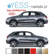 AUDI  QUATTRO Uniwersalne Naklejki Pasy Boczne 180cm Tuning Samochód  A4 A5 A6 A7 A8 Q3 Q5 Q7 Q8 TT YESS Naklejki