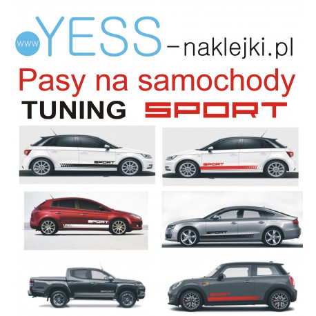Uniwersalne Pasy Boczne 180cm SPORT Naklejki na każdy samochód TUNING 4X4 YESS Naklejki