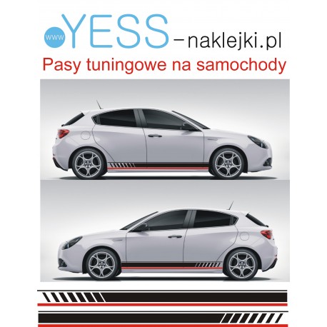  Naklejki Pasy Boczne 190cm na Każdy Samochód Tuning    YESS Naklejki