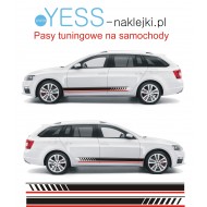 SKODA  Naklejki Pasy Boczne 190cm na Każdy Samochód Tuning    YESS Naklejki