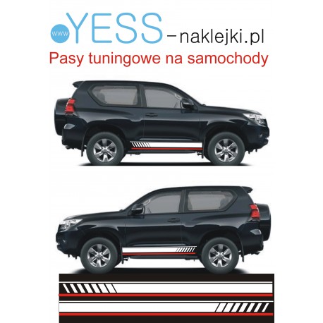  TOYOTA VOLKSWAGEN  GOLF  SKODA Naklejki Pasy Boczne 190cm na Samochód Tuning  YESS Naklejki