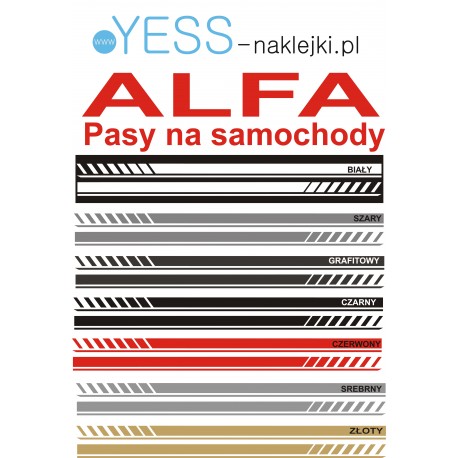 ALFA ROMEO, Giulia, Giulietta, Spider, 156, 164, 155, 147,Uniwersalne Naklejki Pasy Boczne 180cm Tuning Samochód YESS Naklejki