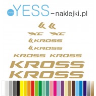 KROSS  złote naklejki zastępcze na rower damski, na rower męski, gravel, górski, mtb, szosowy, trekkingowy, miejski - YESS Nakle