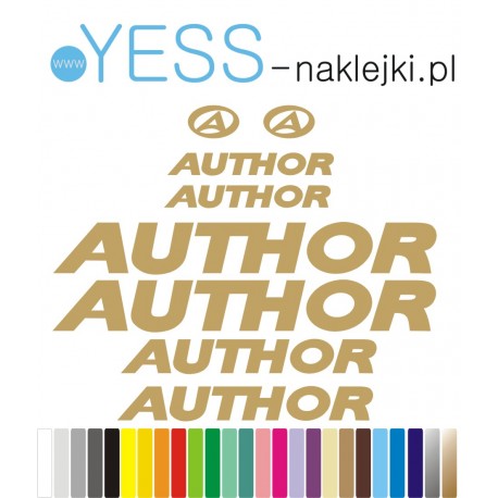 AUTHOR  złote naklejki zastępcze na rower damski, męski, gravel, górski, mtb, szosowy, trekkingowy, miejski - YESS Naklejki.pl