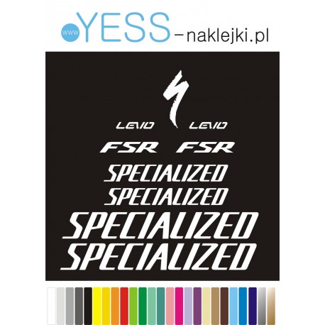 SPECIALIZED FSR LEVO S-WORKS naklejki zastępcze na rower damski, męski, gravel, górski, mtb, szosowy, trekkingowy - YESS Naklejk