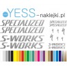SPECIALIZED S-WORKS naklejki na rower  Aethos, 2 Expert, Roubaix SL8, Tarmac SL8 Pro, Tarmac SL8 Pro, Turbo Creo 2 Comp, Epic