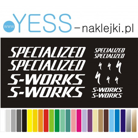 SPECIALIZED S-WORKS naklejki zastępcze na rower damski, męski, gravel, górski, mtb, szosowy, trekkingowy - YESS Naklejki