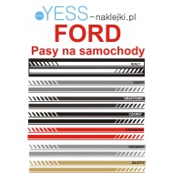 FORD Fiesta, Focus, Kuga, Puma, Mustang, Explorer, Bronco, Ranger, Uniwersalne Naklejki Pasy 180cm na Samochód YESS Naklejki